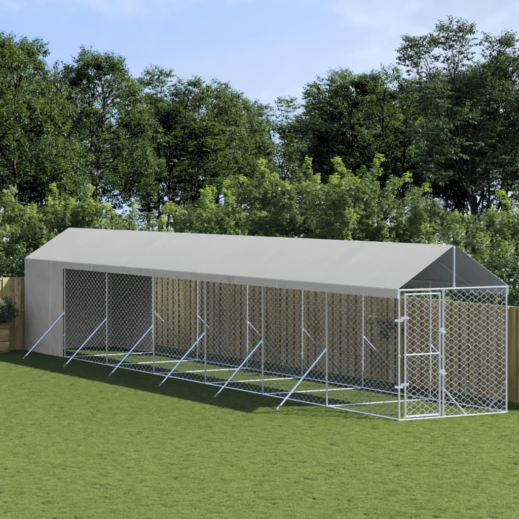 Koiran Ulkohäkki Katolla Hopea 2X10X2,5 M Galvanoitu Teräs