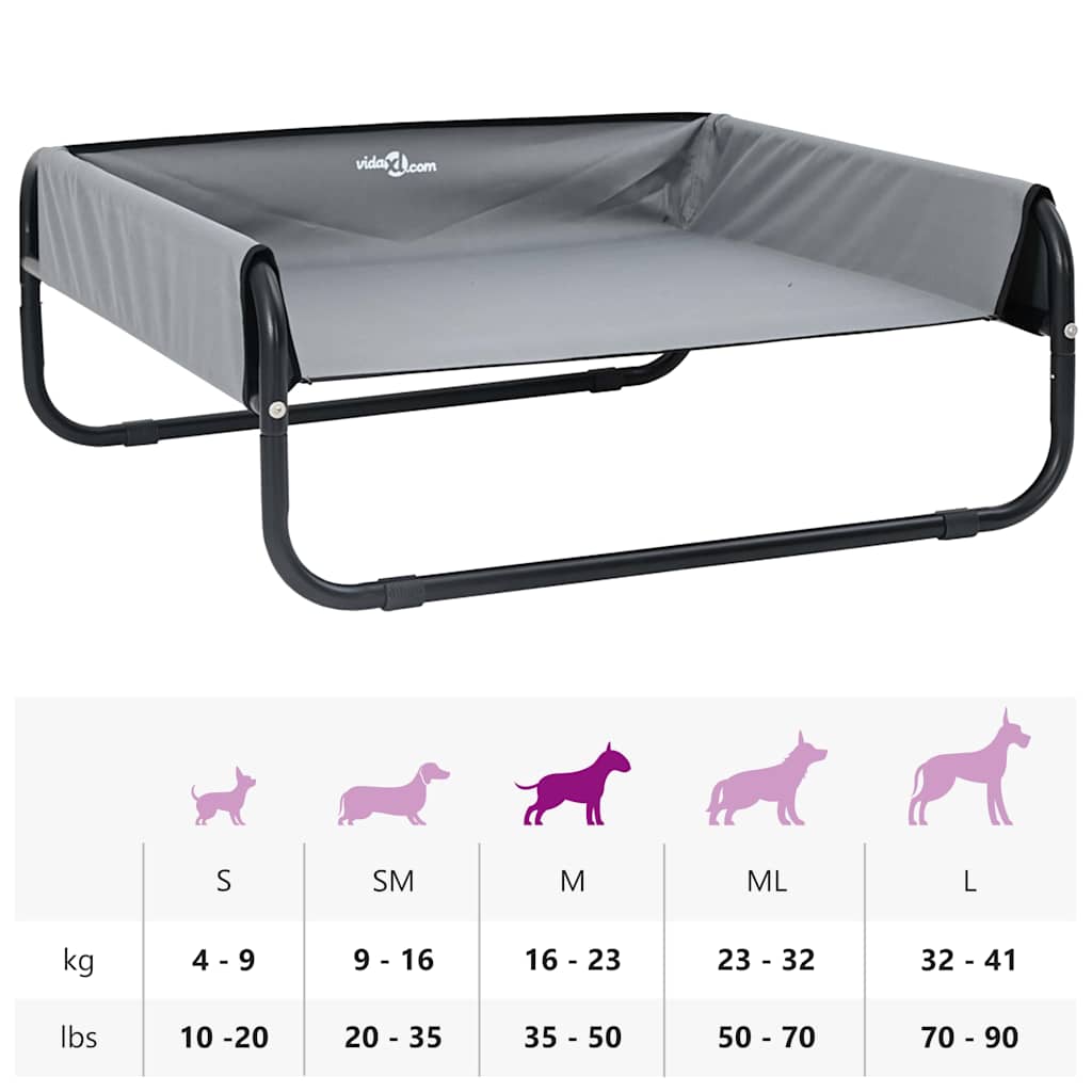 Koiran Peti Vaaleanharmaa M Oxford-Kangas Ja Teräs