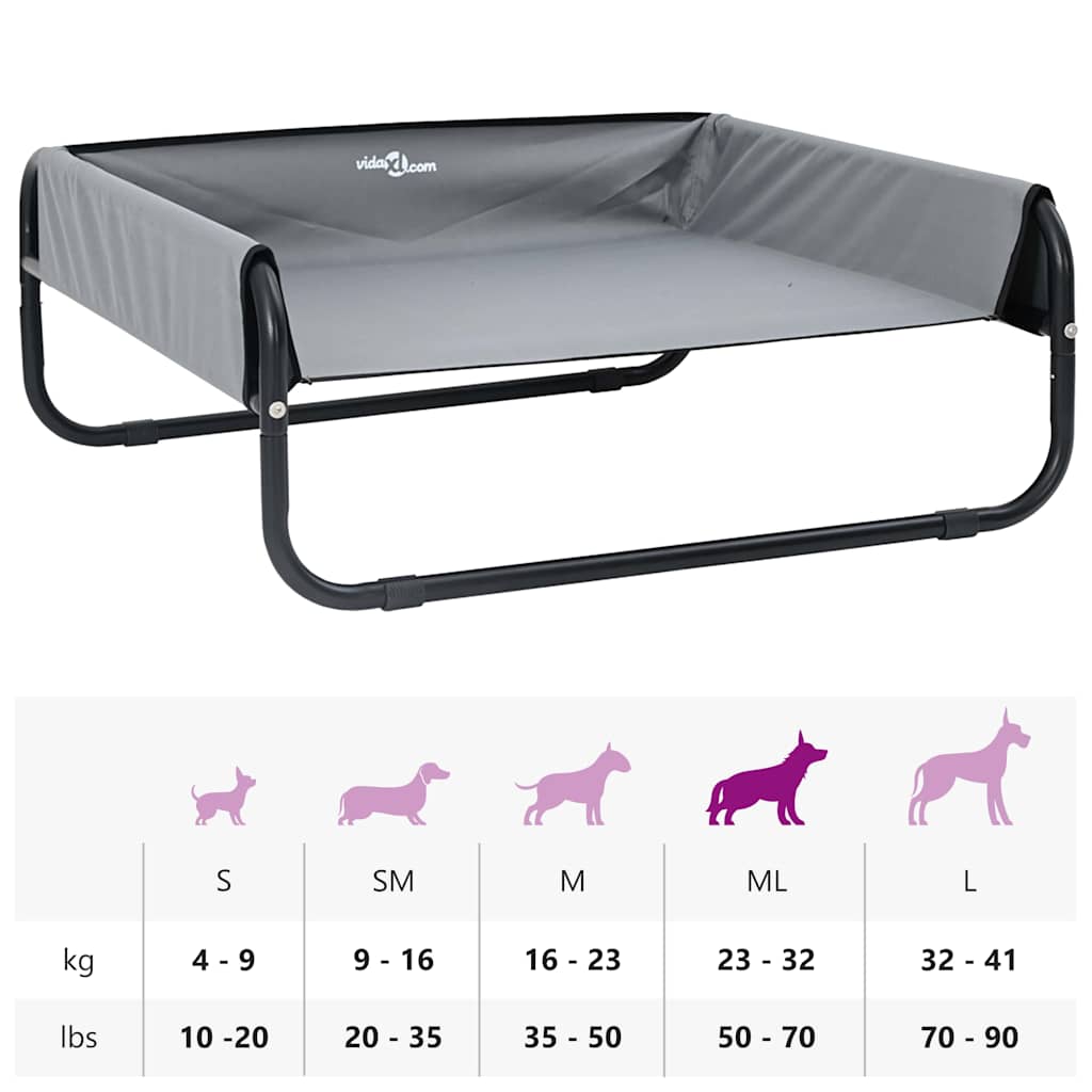 Koiran Peti Vaaleanharmaa Ml Oxford-Kangas Ja Teräs