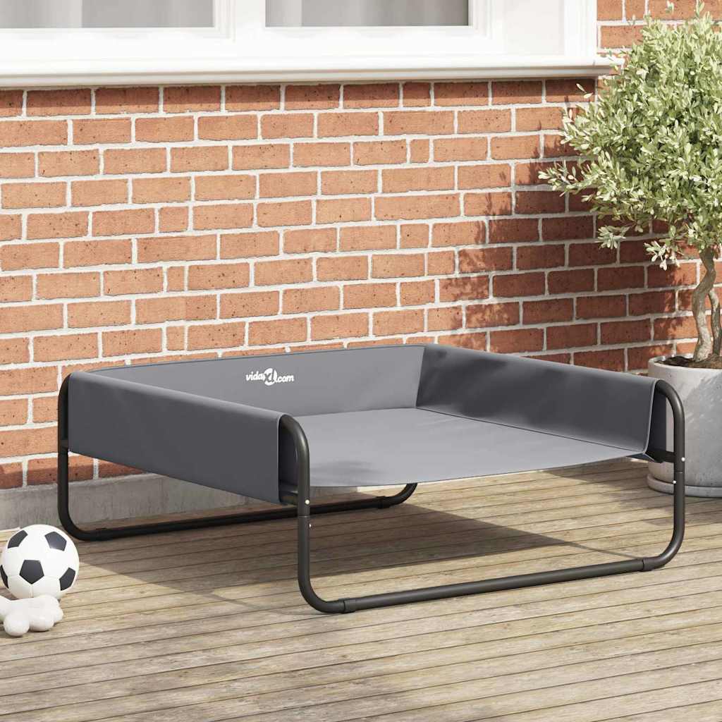 Koiran Peti Vaaleanharmaa L Oxford-Kangas Ja Teräs