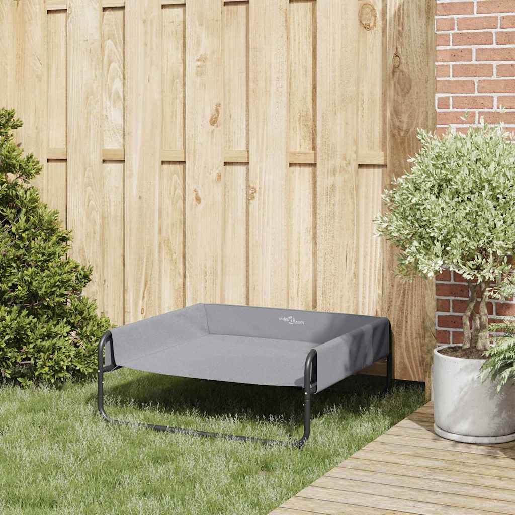 Koiran Peti Vaaleanharmaa L Oxford-Kangas Ja Teräs