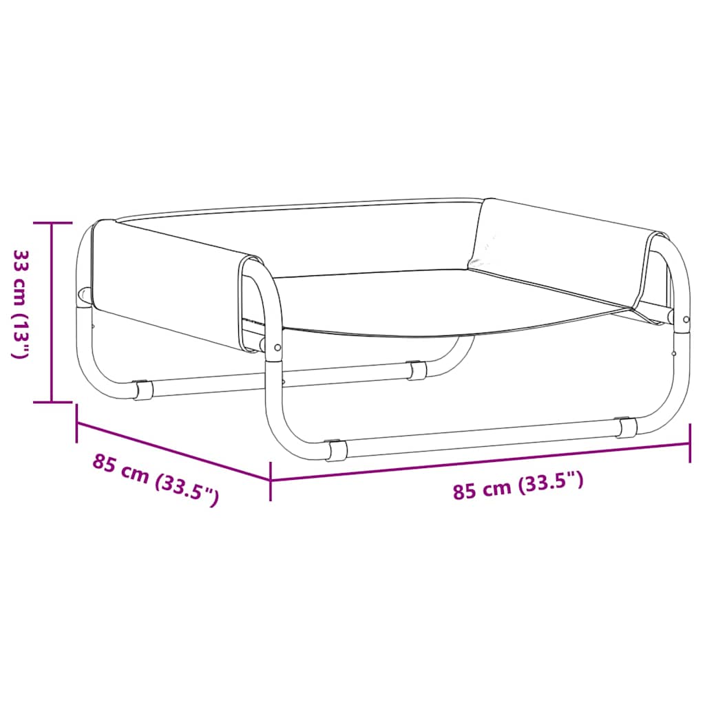 Koiran Peti Vaaleanharmaa L Oxford-Kangas Ja Teräs