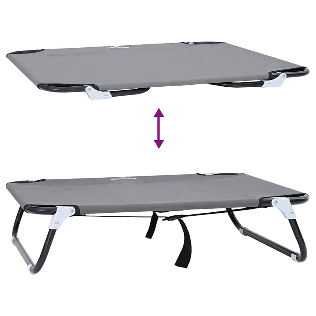 Koiran Peti Vaaleanharmaa M Oxford-Kangas Ja Teräs