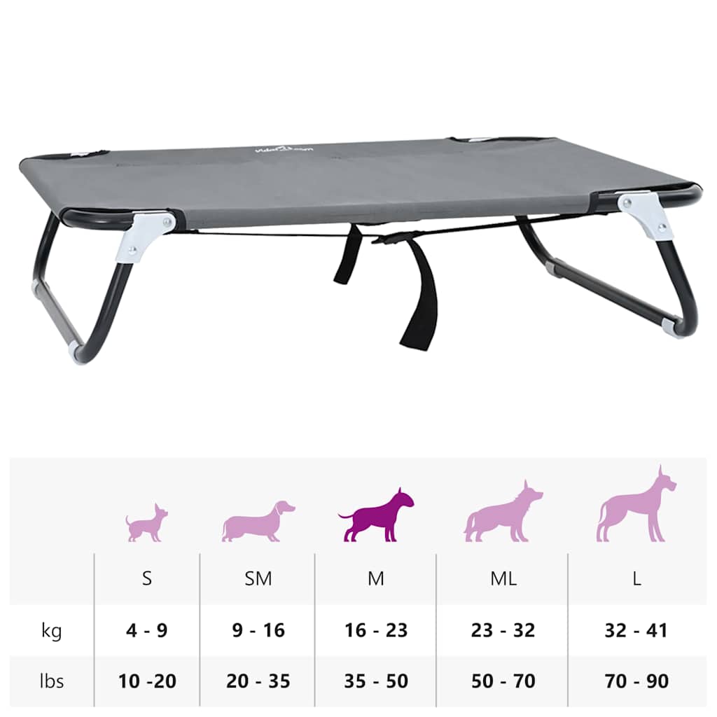 Koiran Peti Vaaleanharmaa M Oxford-Kangas Ja Teräs