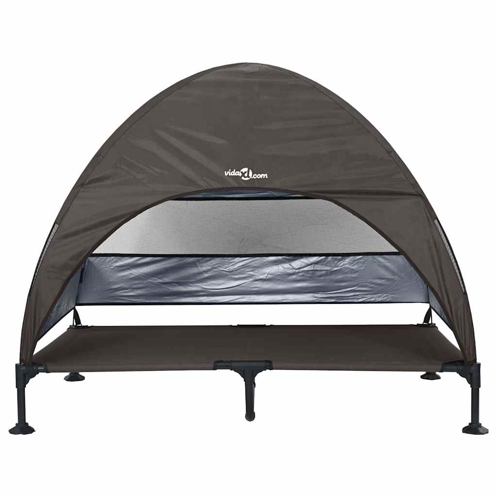 Korotettu Koiranpeti Ruskea 127 X 81 X 108 Cm Kangas Ja Teräs