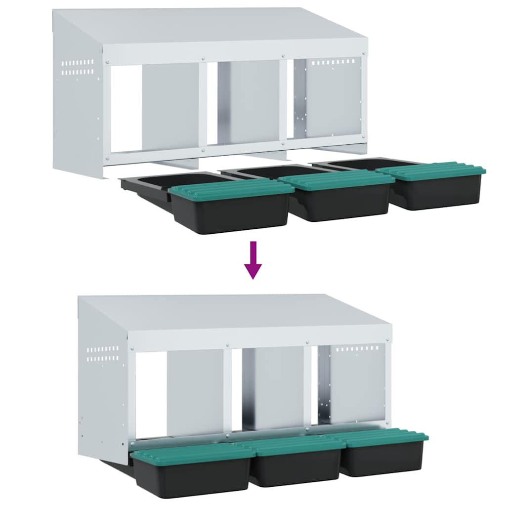Kanan Pesälaatikko 3 Lokeroa Seinälle Kiinnitettävä Galvanoitu Teräs