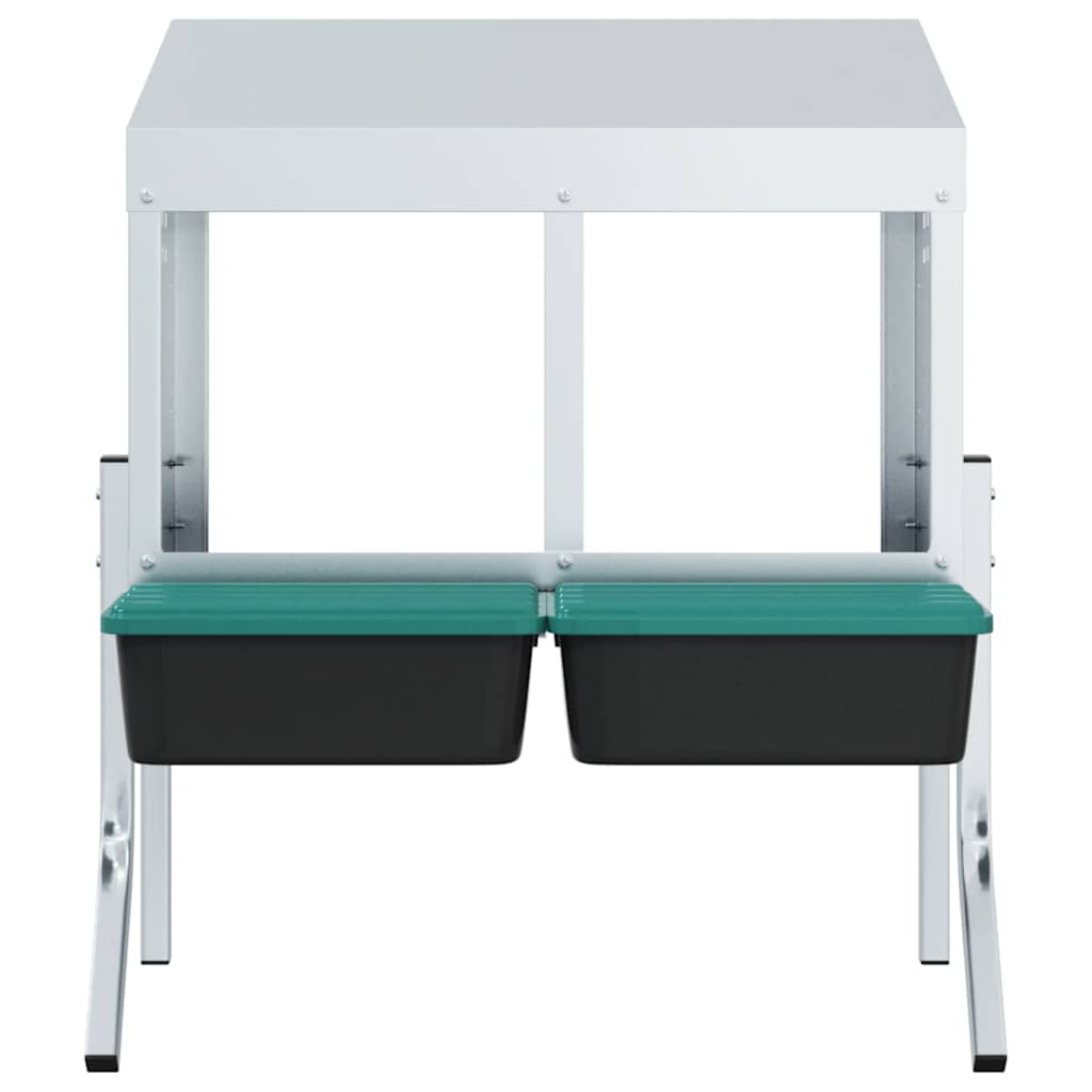 Kanan Pesälaatikko 2 Lokeroa Jaloilla Galvanoitu Teräs