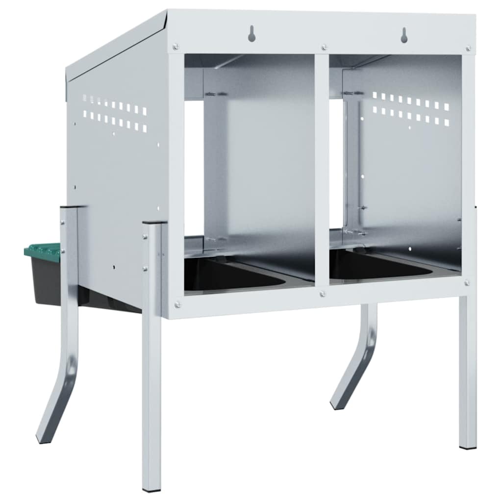 Kanan Pesälaatikko 2 Lokeroa Jaloilla Galvanoitu Teräs