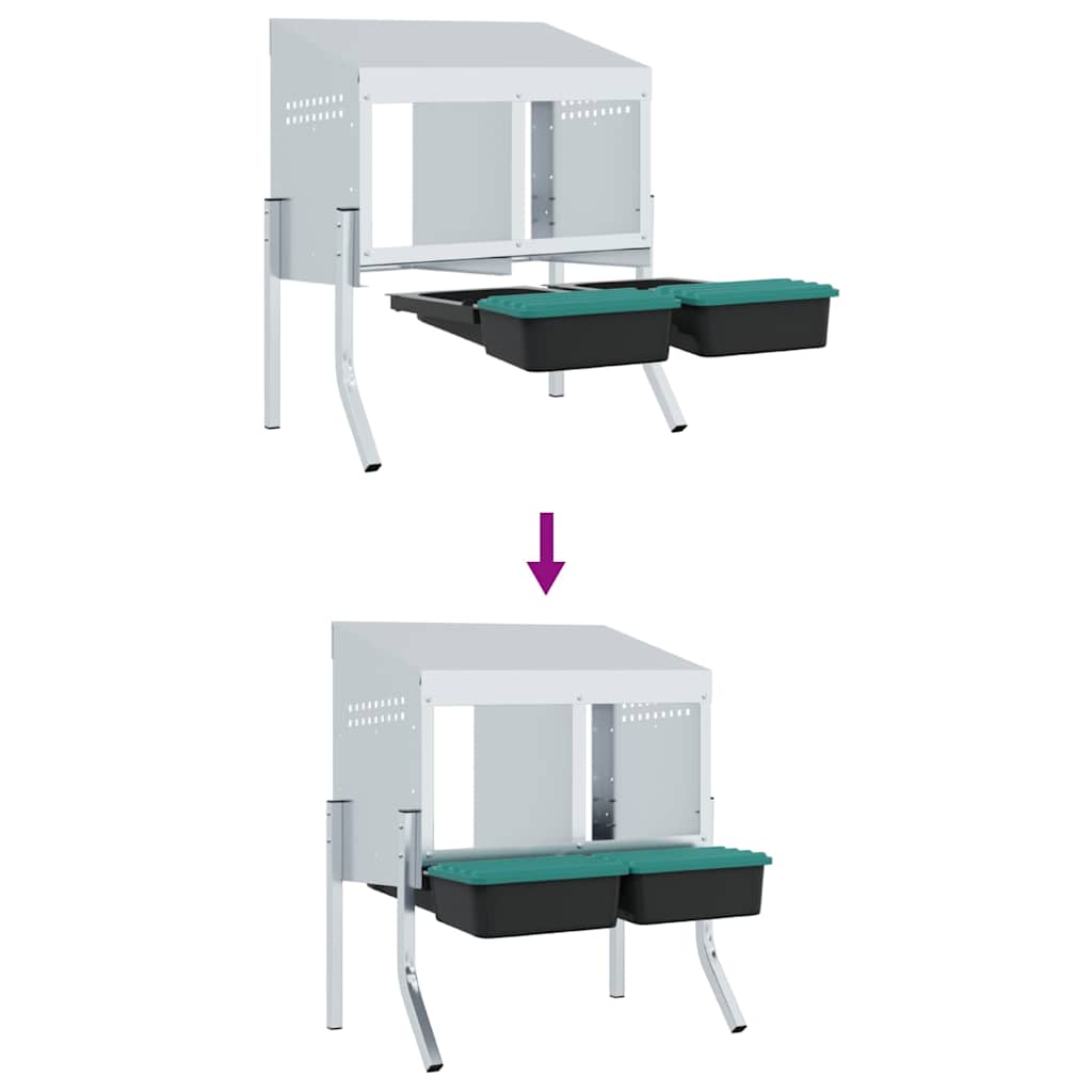 Kanan Pesälaatikko 2 Lokeroa Jaloilla Galvanoitu Teräs