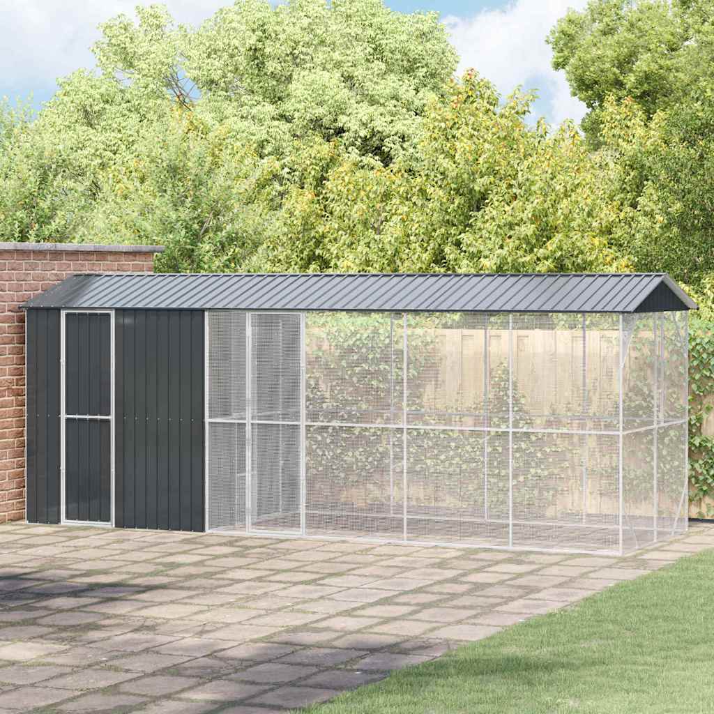 Lintuhäkki Antrasiitti 645 X 208 X 247 Cm Galvanoitu Teräs