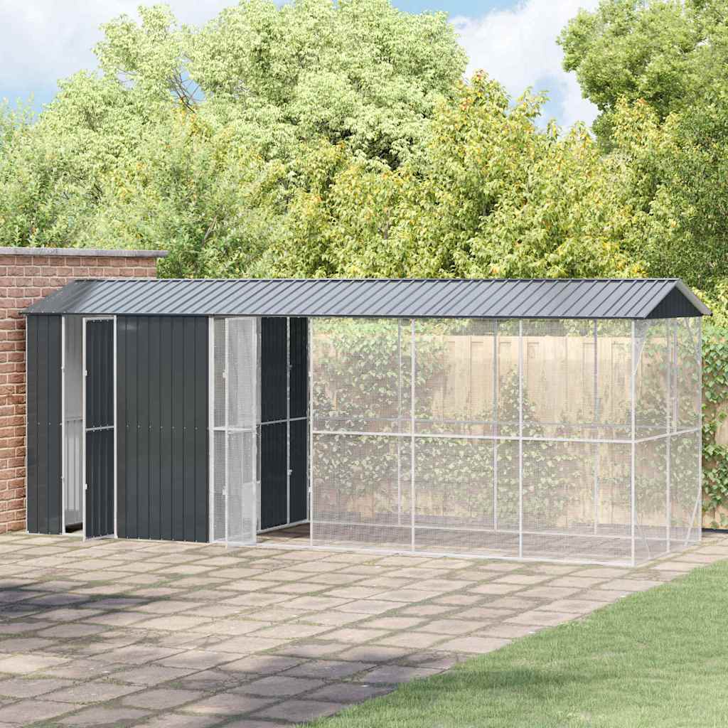 Lintuhäkki Antrasiitti 645 X 208 X 247 Cm Galvanoitu Teräs