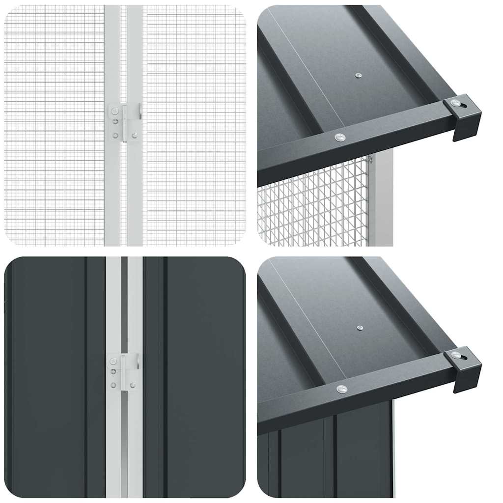 Lintuhäkki Antrasiitti 860 X 208 X 247 Cm Galvanoitu Teräs