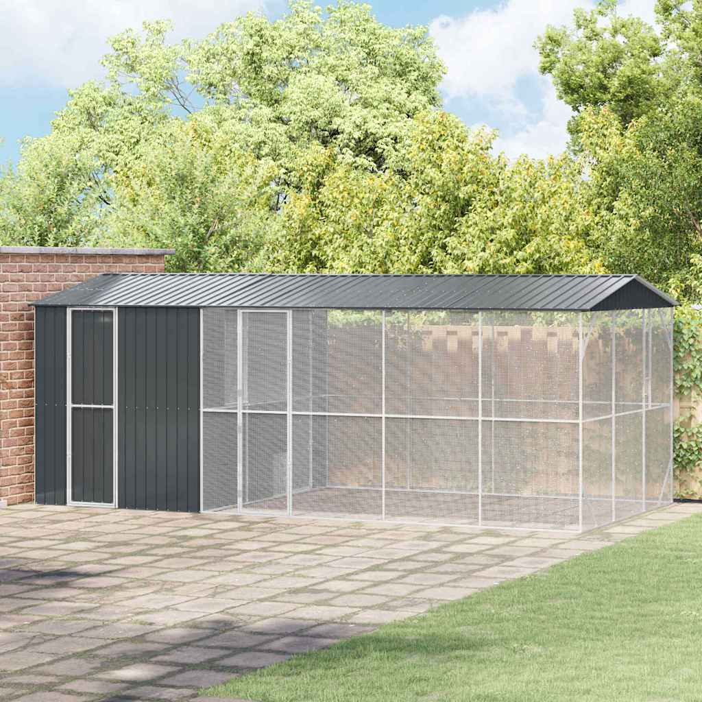 Lintuhäkki Antrasiitti 645 X 310 X 247 Cm Galvanoitu Teräs