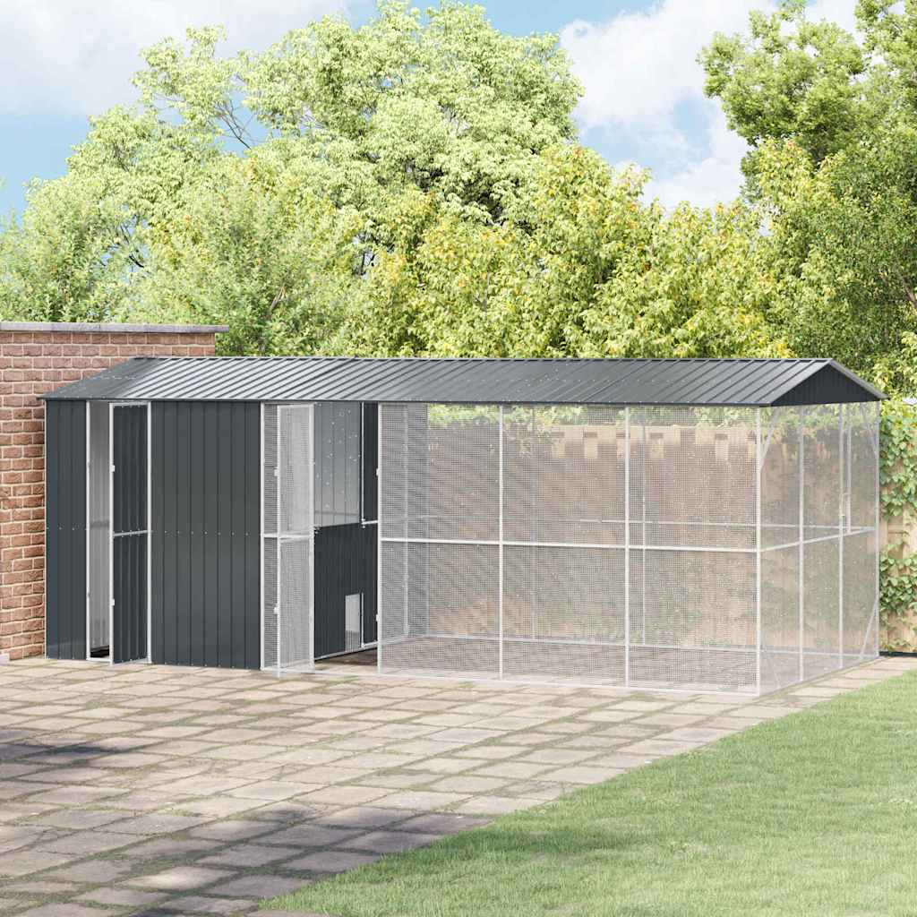Lintuhäkki Antrasiitti 645 X 310 X 247 Cm Galvanoitu Teräs