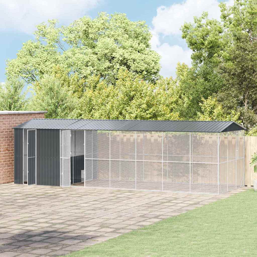 Lintuhäkki Antrasiitti 860 X 310 X 247 Cm Galvanoitu Teräs