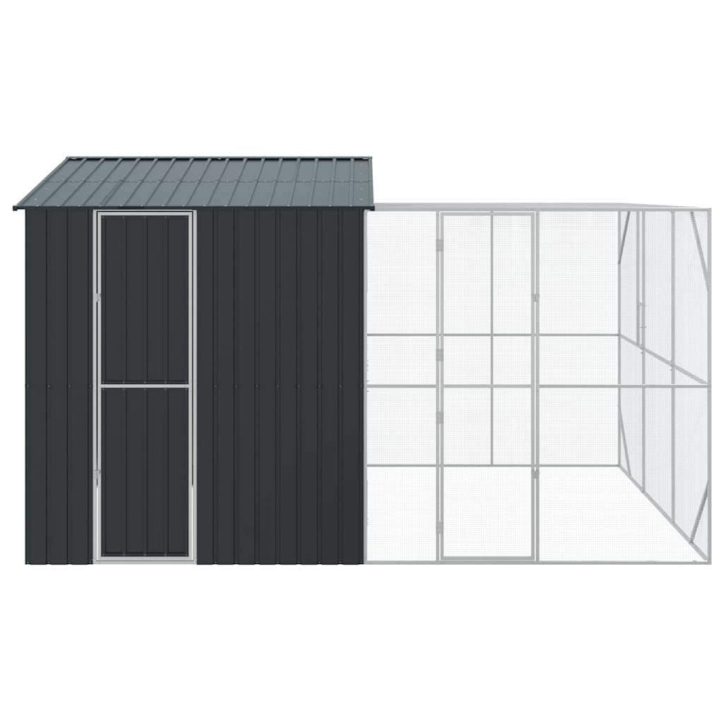 Lintuhäkki Antrasiitti 425 X 304 X 247 Cm Galvanoitu Teräs