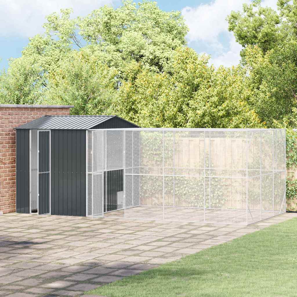 Lintuhäkki Antrasiitti 635 X 304 X 247 Cm Galvanoitu Teräs