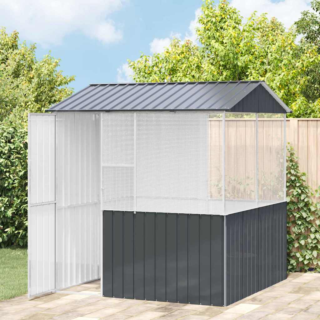 Lintuhäkki Antrasiitti 215 X 209 X 230 Cm Galvanoitu Teräs