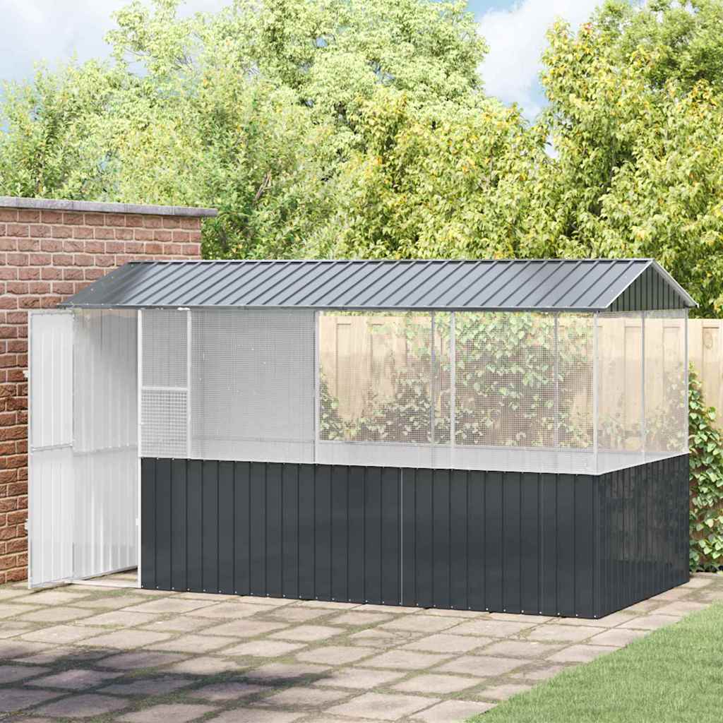 Lintuhäkki Antrasiitti 410 X 210 X 230 Cm Galvanoitu Teräs