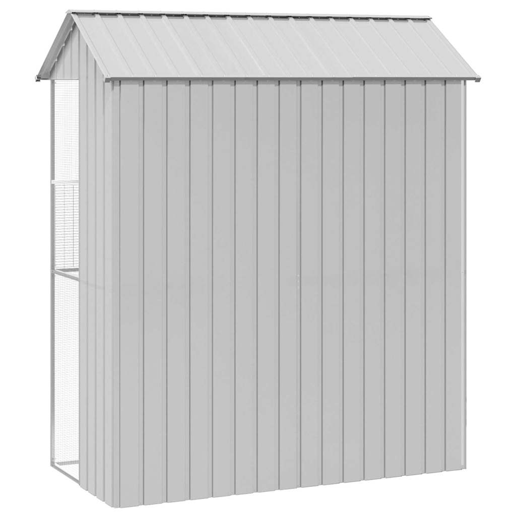 Lintuhäkki Harmaa 215 X 110 X 247 Cm Galvanoitu Teräs