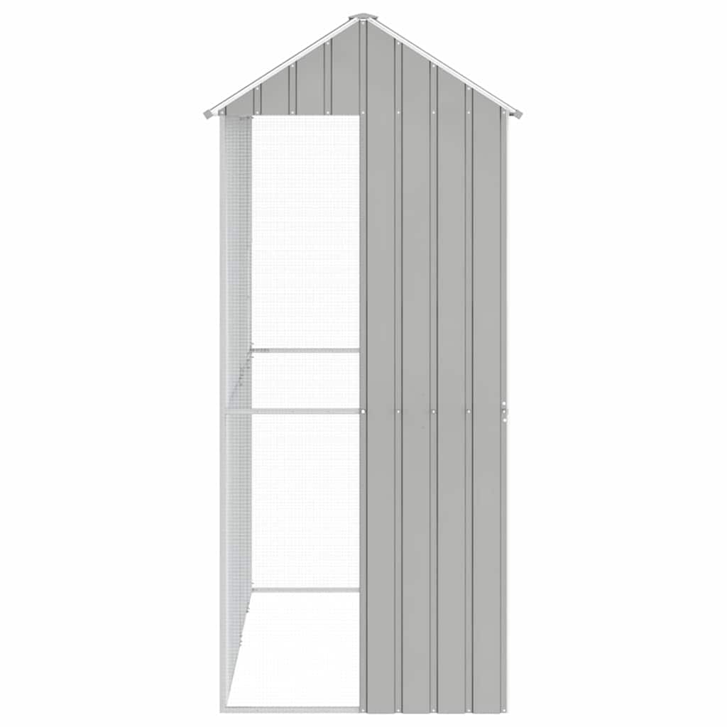 Lintuhäkki Harmaa 215 X 110 X 247 Cm Galvanoitu Teräs