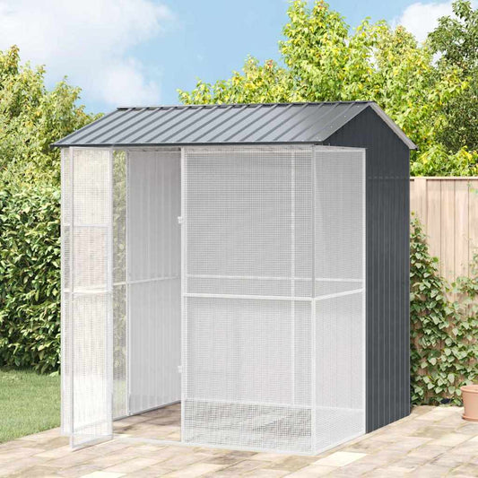 Lintuhäkki Antrasiitti 215 X 210 X 247 Cm Galvanoitu Teräs