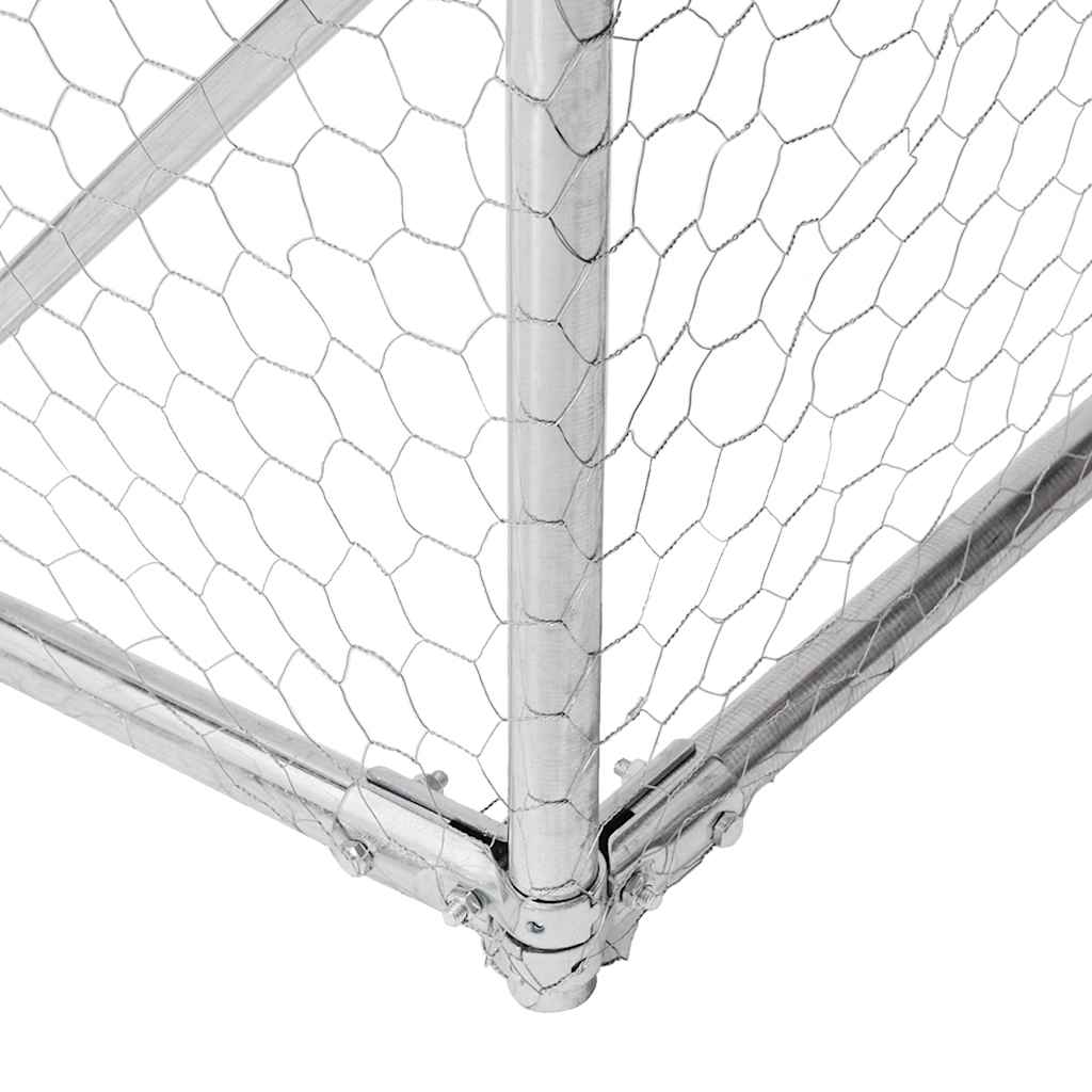 Ulkokoirakennel Juoksun Kanssa 6X2X1,5 M Galvanoitu Teräs