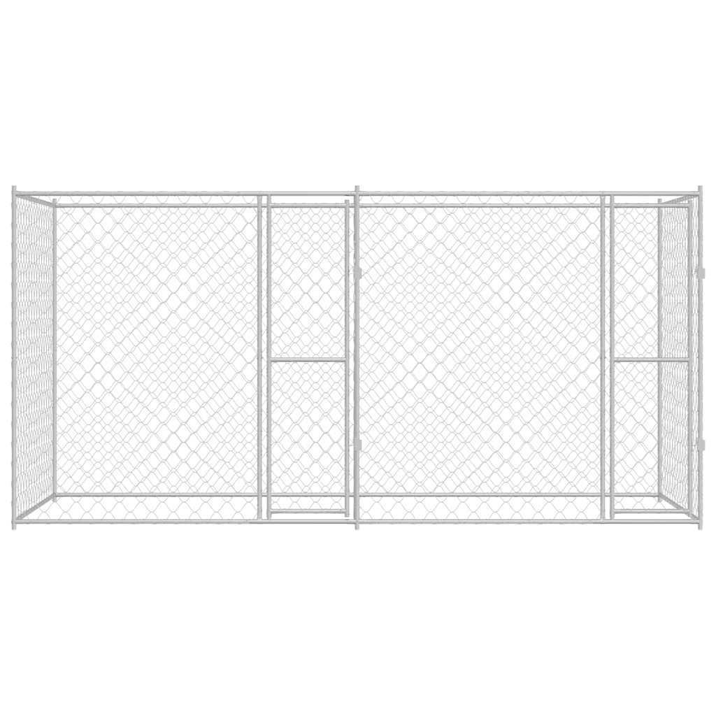 Koiranhäkki Hopea 400 X 200 X 200 Cm Galvanoitu Teräs