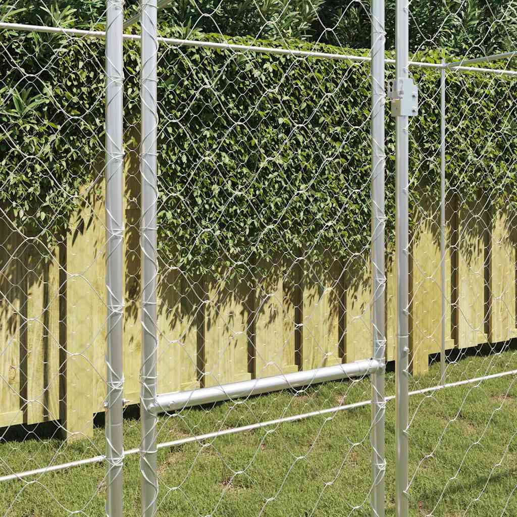 Koiranhäkki Hopea 800 X 200 X 256 Cm Galvanoitu Teräs