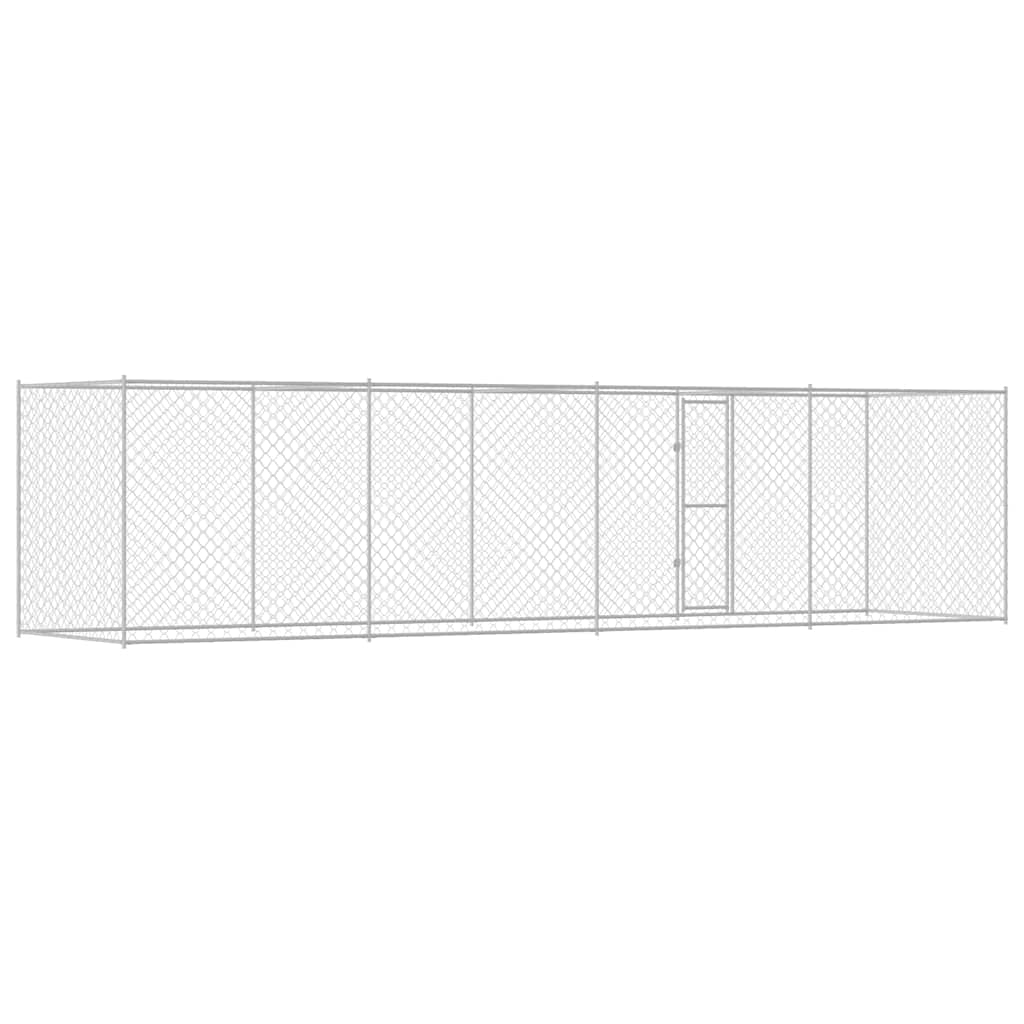Koiranhäkki Hopea 800 X 200 X 256 Cm Galvanoitu Teräs