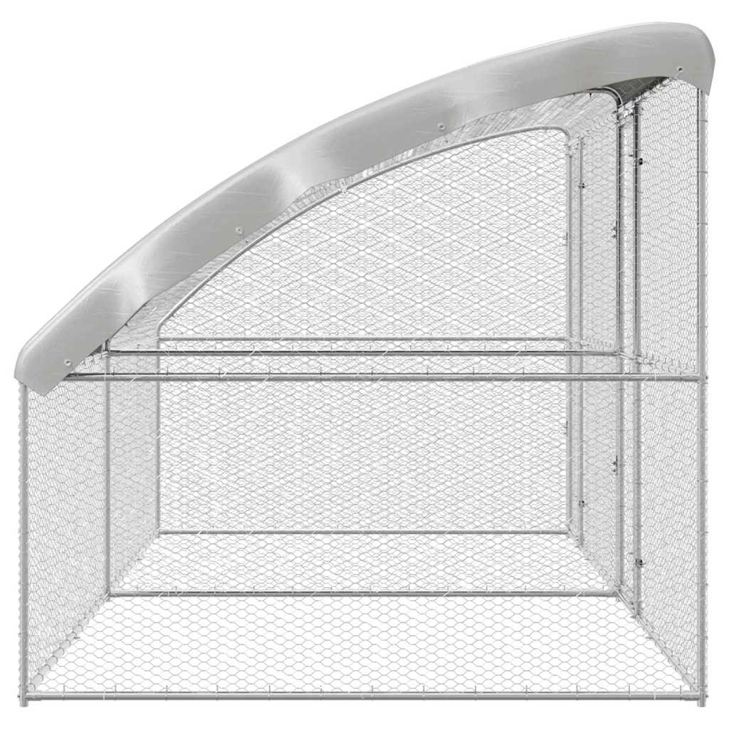 Kanahäkki Hopea 400 X 200 X 198.5 Cm Galvanoitu Teräs