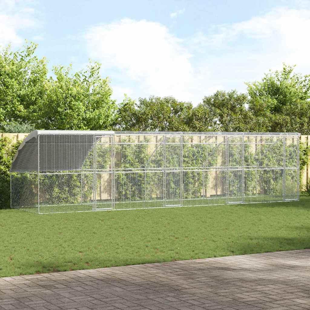 Kanahäkki Hopea 800 X 200 X 198.5 Cm Galvanoitu Teräs