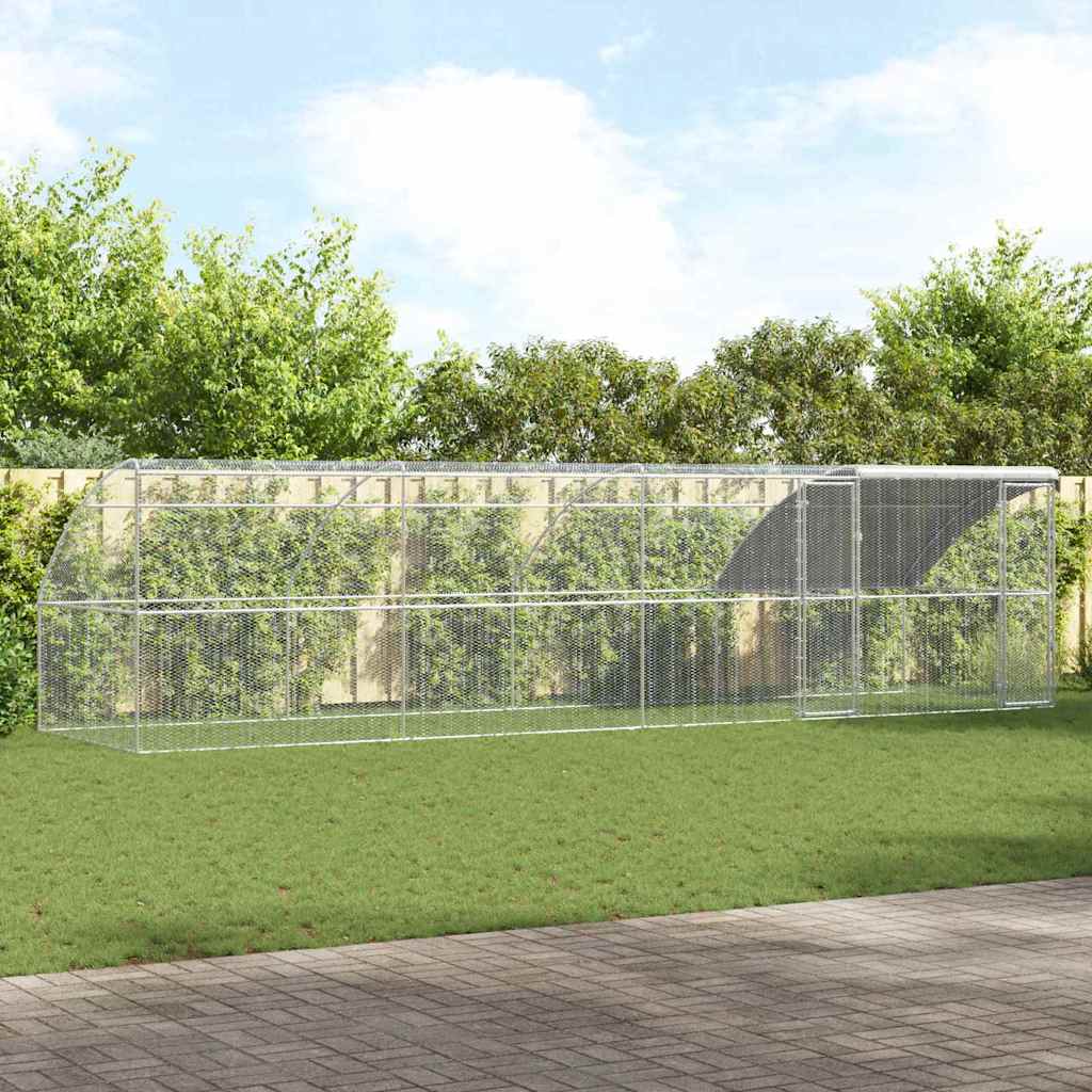 Kanahäkki Hopea 800 X 200 X 198.5 Cm Galvanoitu Teräs