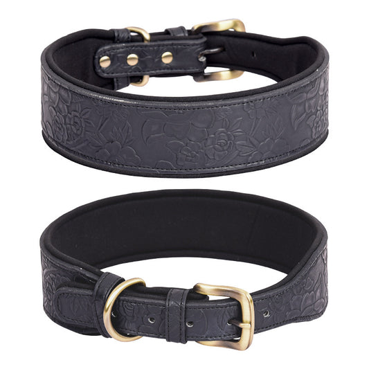 Präglat läderhalsband för husdjur