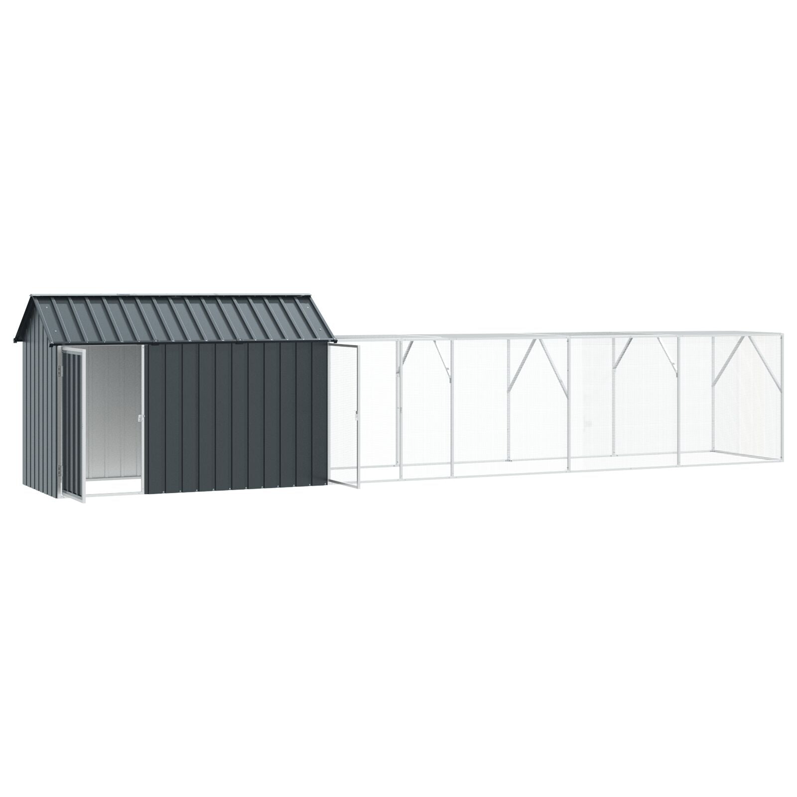 Lintuhäkillä Laajennus Harmaa 112X619X141 Cm Teräs