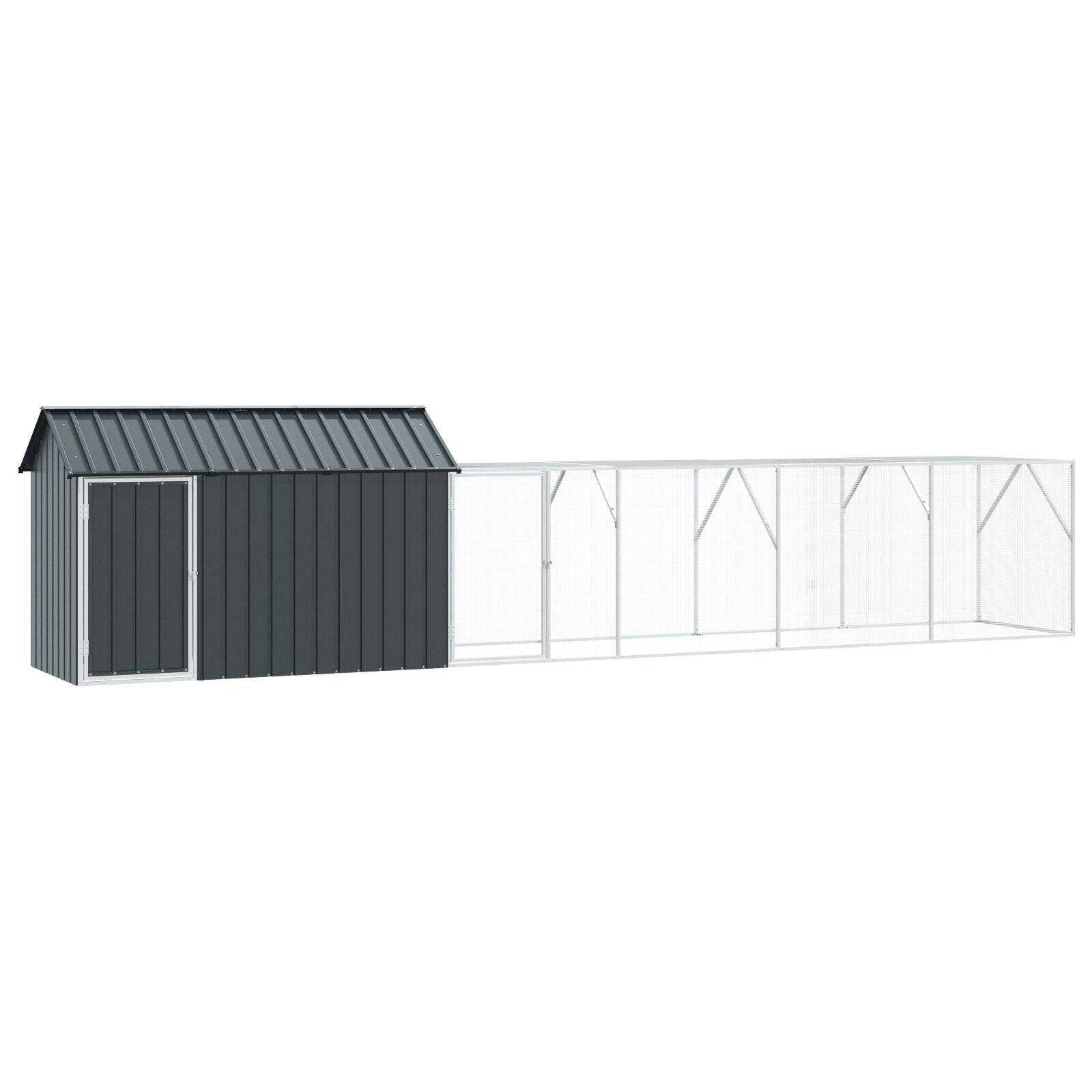 Lintuhäkillä Laajennus Harmaa 112X619X141 Cm Teräs