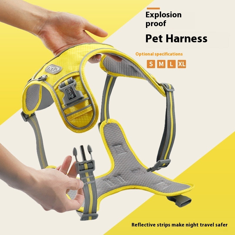 Shock Absorption Comfortable Night Vision Reflective Pet Harness