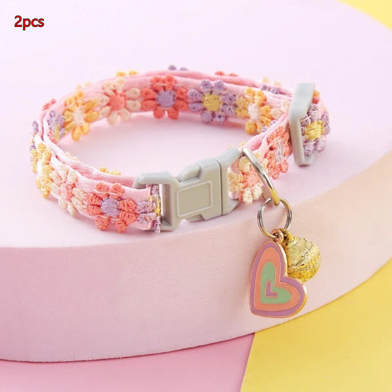 Lace Embroidery Trim Bell Pet Collar