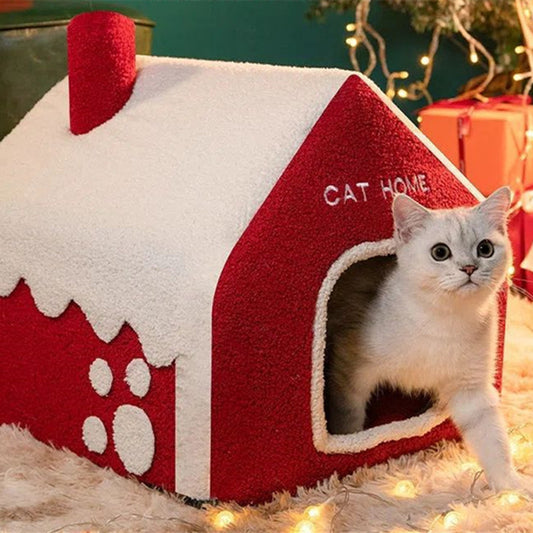 Christmas Winter Cat Villa